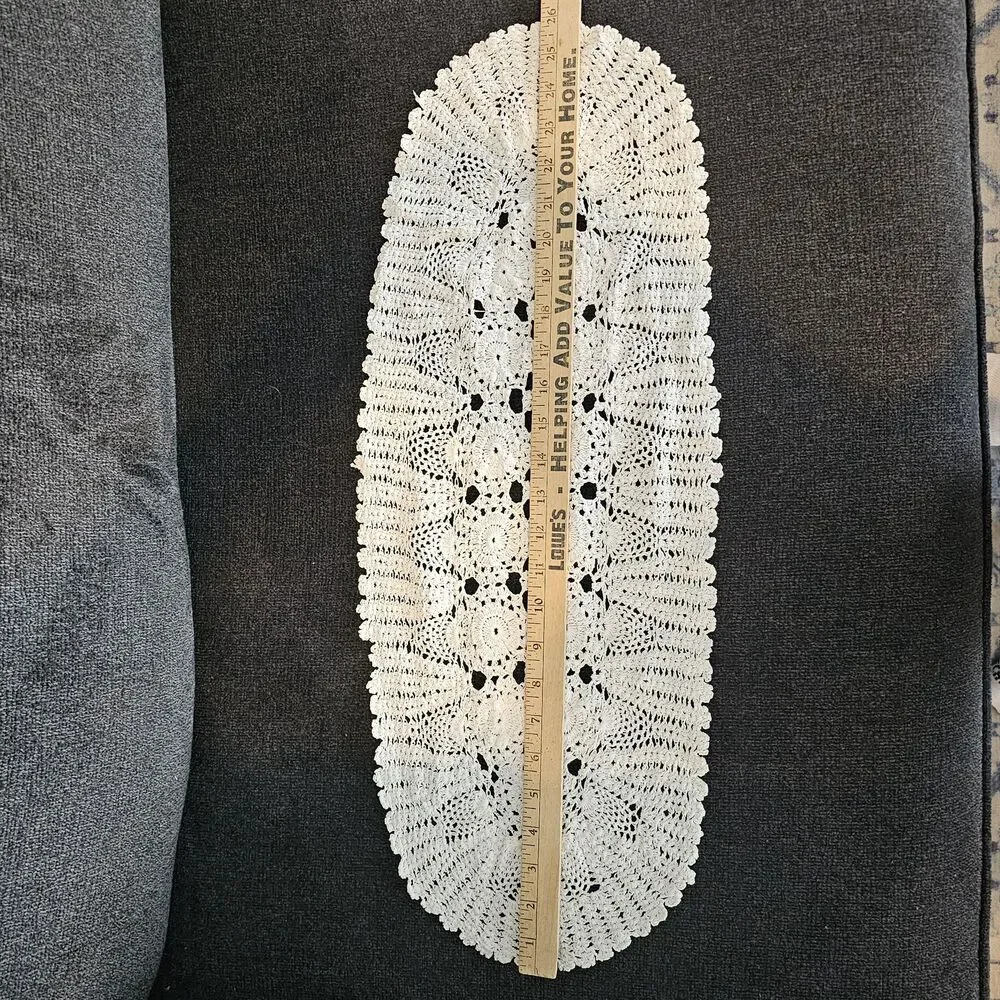 Vintage Oval Crochet Doily – 26